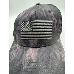 Americana Apparel Black Tie Dye American Flag Patch Trucker Hat Snapback Cap